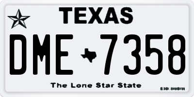 TX license plate DME7358