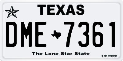 TX license plate DME7361