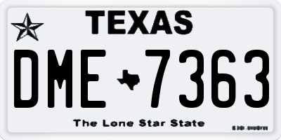 TX license plate DME7363