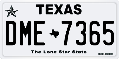 TX license plate DME7365