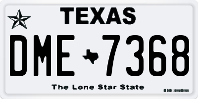 TX license plate DME7368