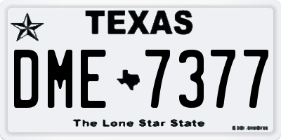 TX license plate DME7377