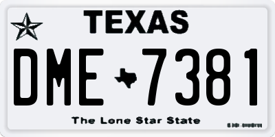 TX license plate DME7381