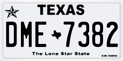 TX license plate DME7382