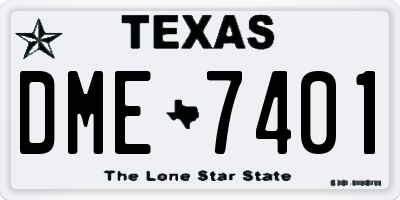 TX license plate DME7401