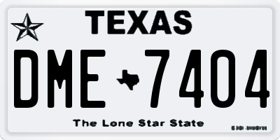 TX license plate DME7404