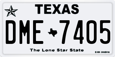 TX license plate DME7405