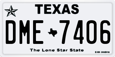 TX license plate DME7406