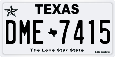 TX license plate DME7415