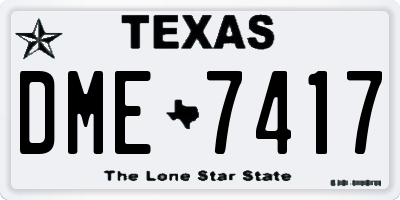 TX license plate DME7417