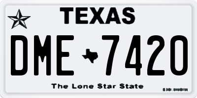 TX license plate DME7420