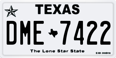 TX license plate DME7422
