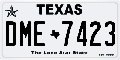 TX license plate DME7423