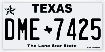 TX license plate DME7425