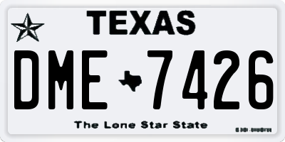 TX license plate DME7426