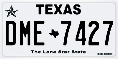 TX license plate DME7427