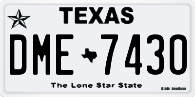 TX license plate DME7430
