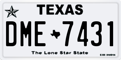 TX license plate DME7431