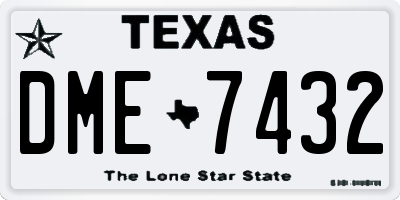 TX license plate DME7432