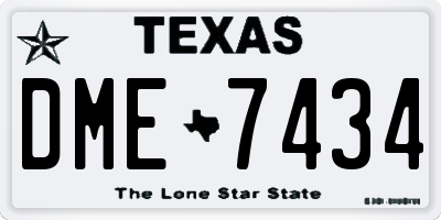 TX license plate DME7434