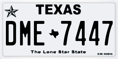 TX license plate DME7447