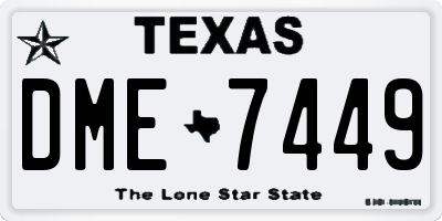 TX license plate DME7449