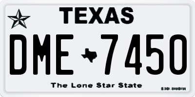 TX license plate DME7450