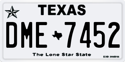 TX license plate DME7452