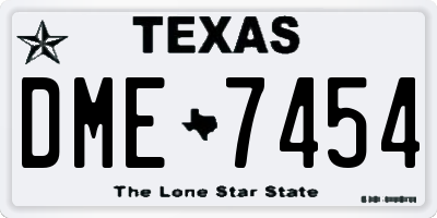 TX license plate DME7454