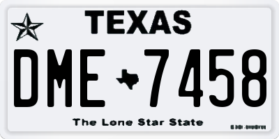 TX license plate DME7458