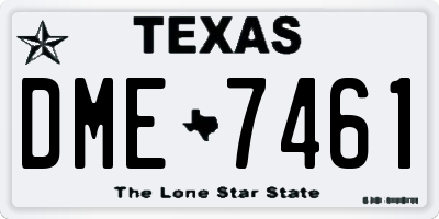 TX license plate DME7461