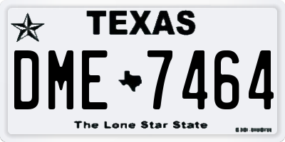 TX license plate DME7464