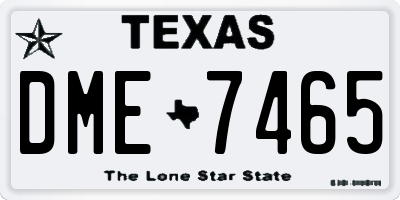 TX license plate DME7465