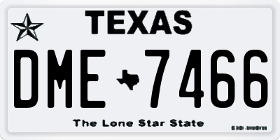 TX license plate DME7466