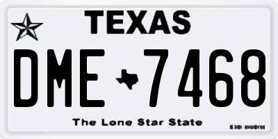 TX license plate DME7468