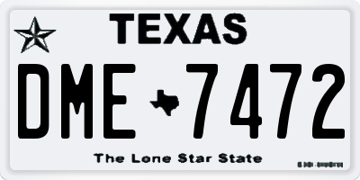 TX license plate DME7472