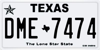 TX license plate DME7474
