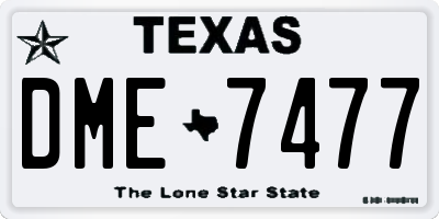 TX license plate DME7477
