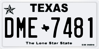 TX license plate DME7481