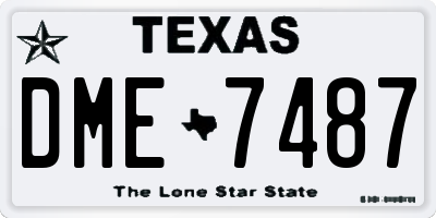 TX license plate DME7487