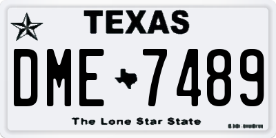TX license plate DME7489