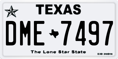 TX license plate DME7497