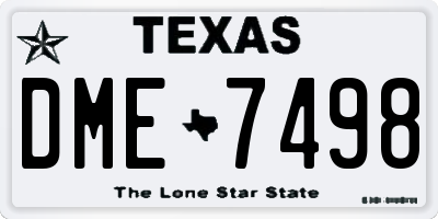 TX license plate DME7498