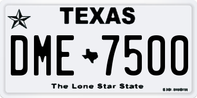 TX license plate DME7500