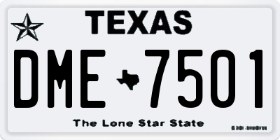 TX license plate DME7501