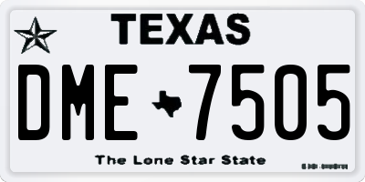 TX license plate DME7505