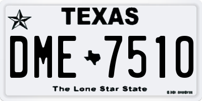 TX license plate DME7510