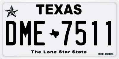 TX license plate DME7511