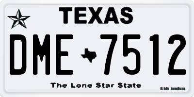 TX license plate DME7512