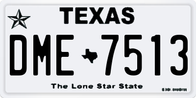 TX license plate DME7513